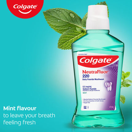 Colgate NeutraFluor 220 Alcohol Free Mouth Rinse Mint 473ml