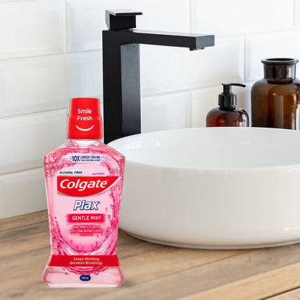 Colgate Plax Alcohol Free Antibacterial Mouthwash Gentle Care 500mL
