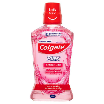 Colgate Plax Alcohol Free Antibacterial Mouthwash Gentle Care 500mL
