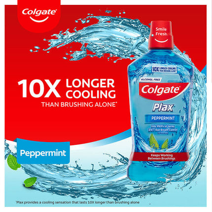 Colgate Plax Alcohol Free Antibacterial Mouthwash Peppermint 1L