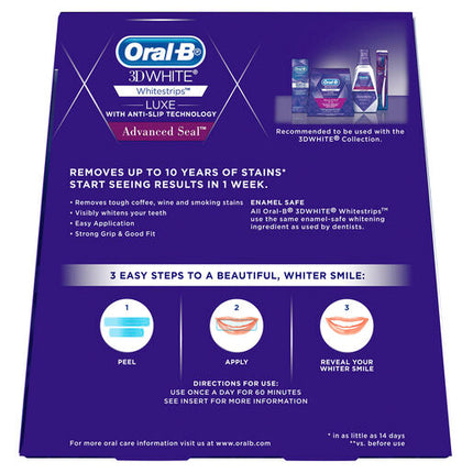 Oral B 3D White Luxe Advance Seal 14 Whitening Treatments