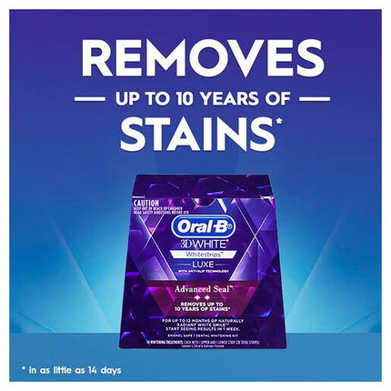 Oral B 3D White Luxe Advance Seal 14 Whitening Treatments