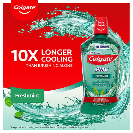 Colgate Plax Alcohol Free Antibacterial Mouthwash Freshmint 500mL