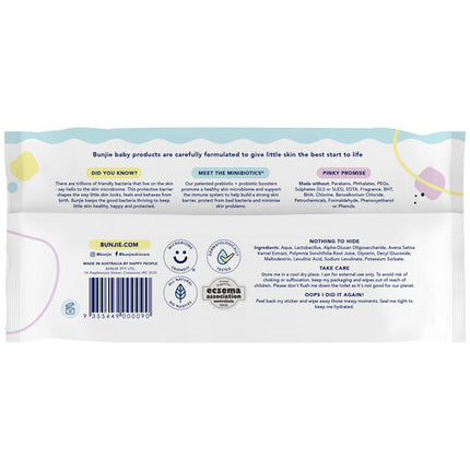 Bunjie Probiotic Baby Wipes 80 Pack