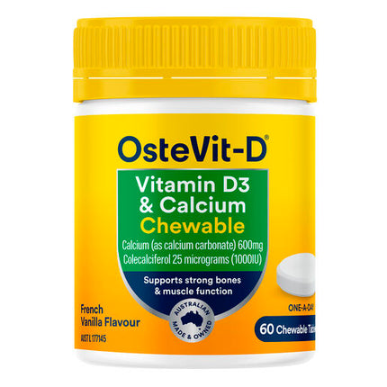 OsteVit-D One-A-Day Vitamin D3 & Calcium Chewable Tablets 60