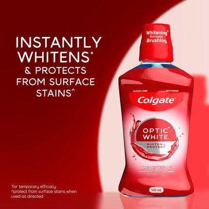 Colgate Optic White Alcohol Free Mouthwash Sparkling Fresh Mint 500mL