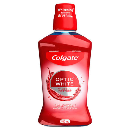 Colgate Optic White Alcohol Free Mouthwash Sparkling Fresh Mint 500mL