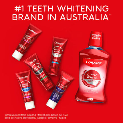 Colgate Optic White Alcohol Free Mouthwash Sparkling Fresh Mint 500mL