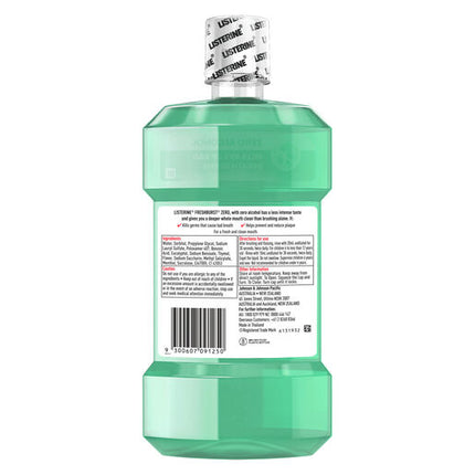 Listerine Mouthwash Freshburst Zero 1 Litre