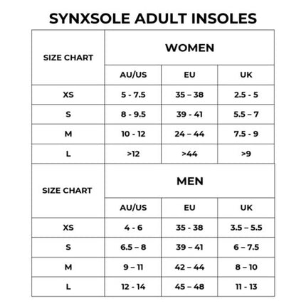 SynxBody Synxsole Everyday Insole Small