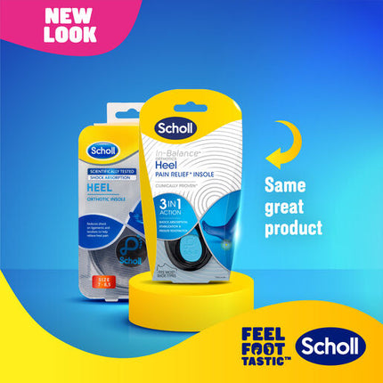 Scholl In-Balance Heel Orthotic Insole Large Size 9 - 11 1 Pair