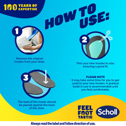 Scholl In-Balance Arch Orthotic Insole Large Size 9 - 11