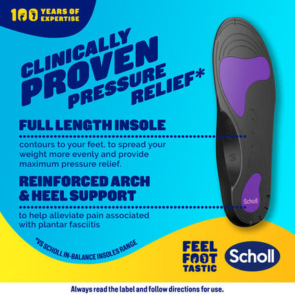 Scholl In Balance Pain Relief Plantar Fasciitis Orthotic Insole Medium