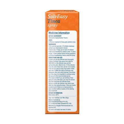 Solveasy Tinea Spray For Athlete's Foot 16ml