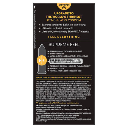 Skyn Supreme Feel Ultra-Thin Condoms 10 Pack