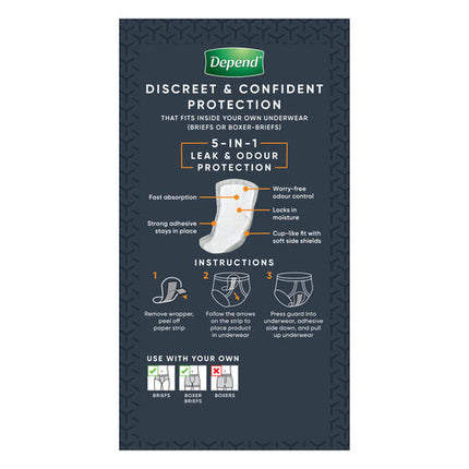 Depend Incontinence Guards Level 3 10 Pack