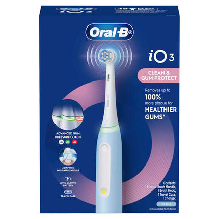 Oral-B iO3 Clean & Gum Protect Electric Toothbrush Ice Blue