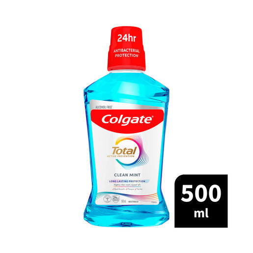 Colgate Total Active Prevention Clean Mint Mouthwash 500mL