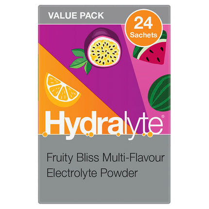 Hydralyte Fruity Bliss Multi Flavoured Electrolyte Powder 24s