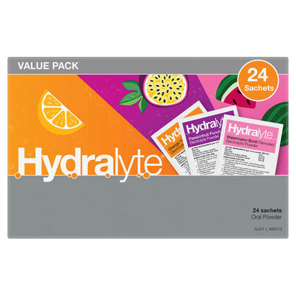Hydralyte Fruity Bliss Multi Flavoured Electrolyte Powder 24s