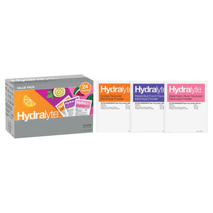 Hydralyte Fruity Bliss Multi Flavoured Electrolyte Powder 24s