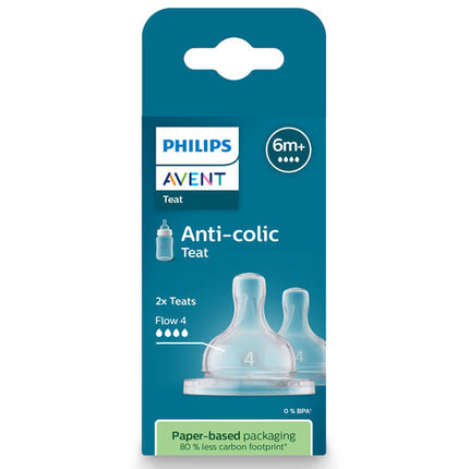 Avent Anti-Colic Fast Flow Teat 6m+ 2 Pack