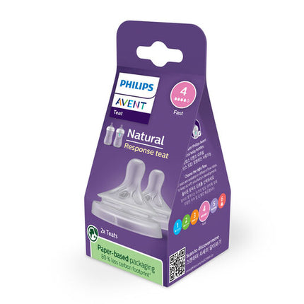 Philips Avent Natural Response Teats, 3 month+, Flow 4, 2-pack