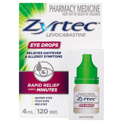 Zyrtec Levocabastine Hayfever & Allergy Eye Drops 4mL