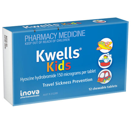Kwells Kids Travel Sickness Prevention 12 Chewable Tablets