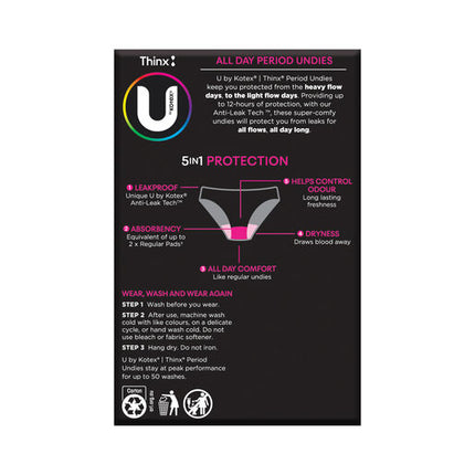 U by Kotex Thinx Period Undies Bikini Regular Size 12