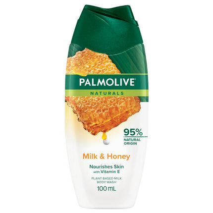 Palmolive Naturals Travel Body Wash Milk & Honey Shower Gel 100ml