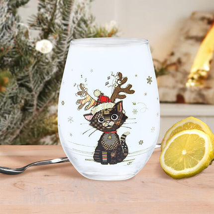 Bug Art Tableware Christmas Stemless Wine Glass Rudolph