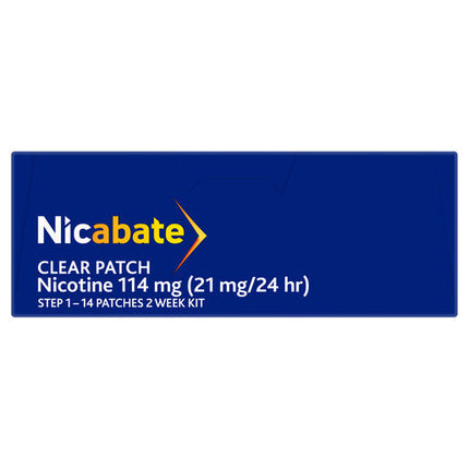 Nicabate Clear Patch Stop Smoking Transdermal Nicotine Patch 21mg 14 Pack