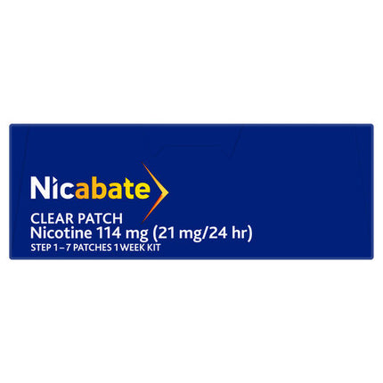 Nicabate Clear Patch Stop Smoking Transdermal Nicotine Patch 21mg 7 Pack