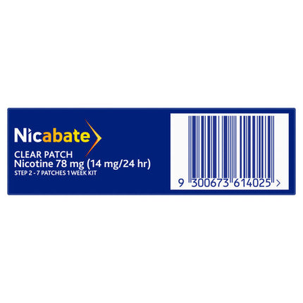 Nicabate Clear Patch Stop Smoking Transdermal Nicotine Patch 14mg 7 Pack