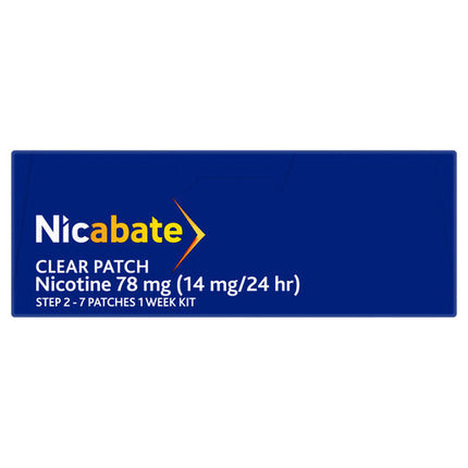 Nicabate Clear Patch Stop Smoking Transdermal Nicotine Patch 14mg 7 Pack