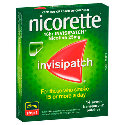 Nicorette 16 hour Invisipatch 25mg - 14 Pack