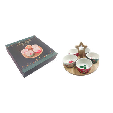Xmas Ceramic Round Bowl Set 5