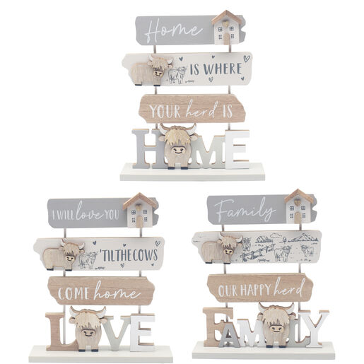 Highland Cow Triple Plaque