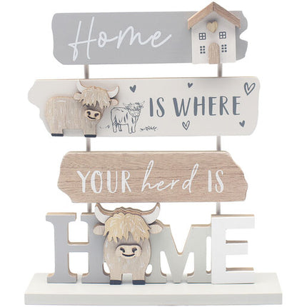 Highland Cow Triple Plaque