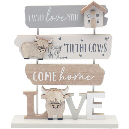 Highland Cow Triple Plaque