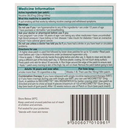 Nicorette 16 Hour Invisipatch Step 1 28 Pack