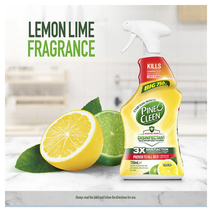 Pine O Cleen Disinfectant Multipurpose Cleaner Trigger Spray Lemon Lime 750mL