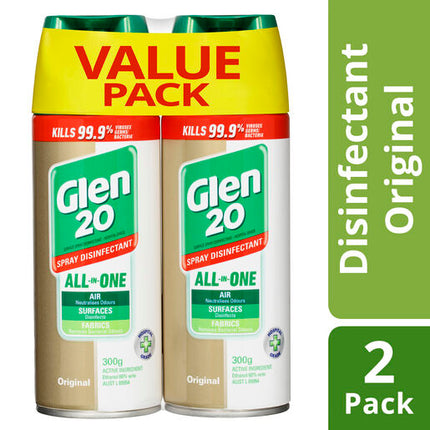Glen 20 Spray Disinfectant All-In-One Original Value Pack 2 x 300g
