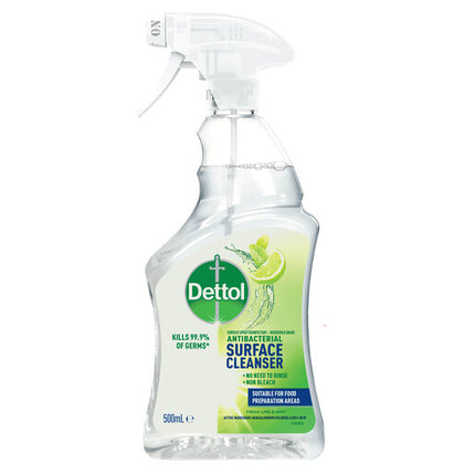 Dettol Multipurpose Antibacterial Disinfectant Surface Cleaning Trigger Spray Lime and Mint 500mL