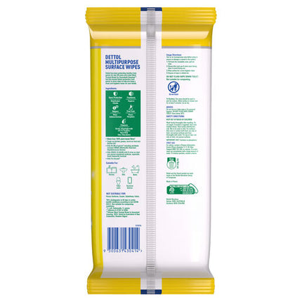 Dettol Multipurpose Disinfectant Wipes Lemon Burst Household Grade, 110 Pack