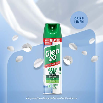Glen 20 Spray Disinfectant All-In-One Crisp Linen 175g