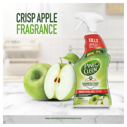 Pine O Cleen Disinfectant Multipurpose Cleaner Trigger Spray Crisp Apple 750mL
