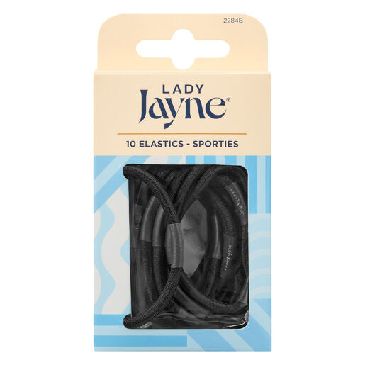 Lady Jayne Black Super Hold Thick Elastics 10 Pack