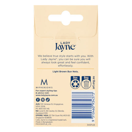 Lady Jayne Light Brown Bun Nets 3 Pack